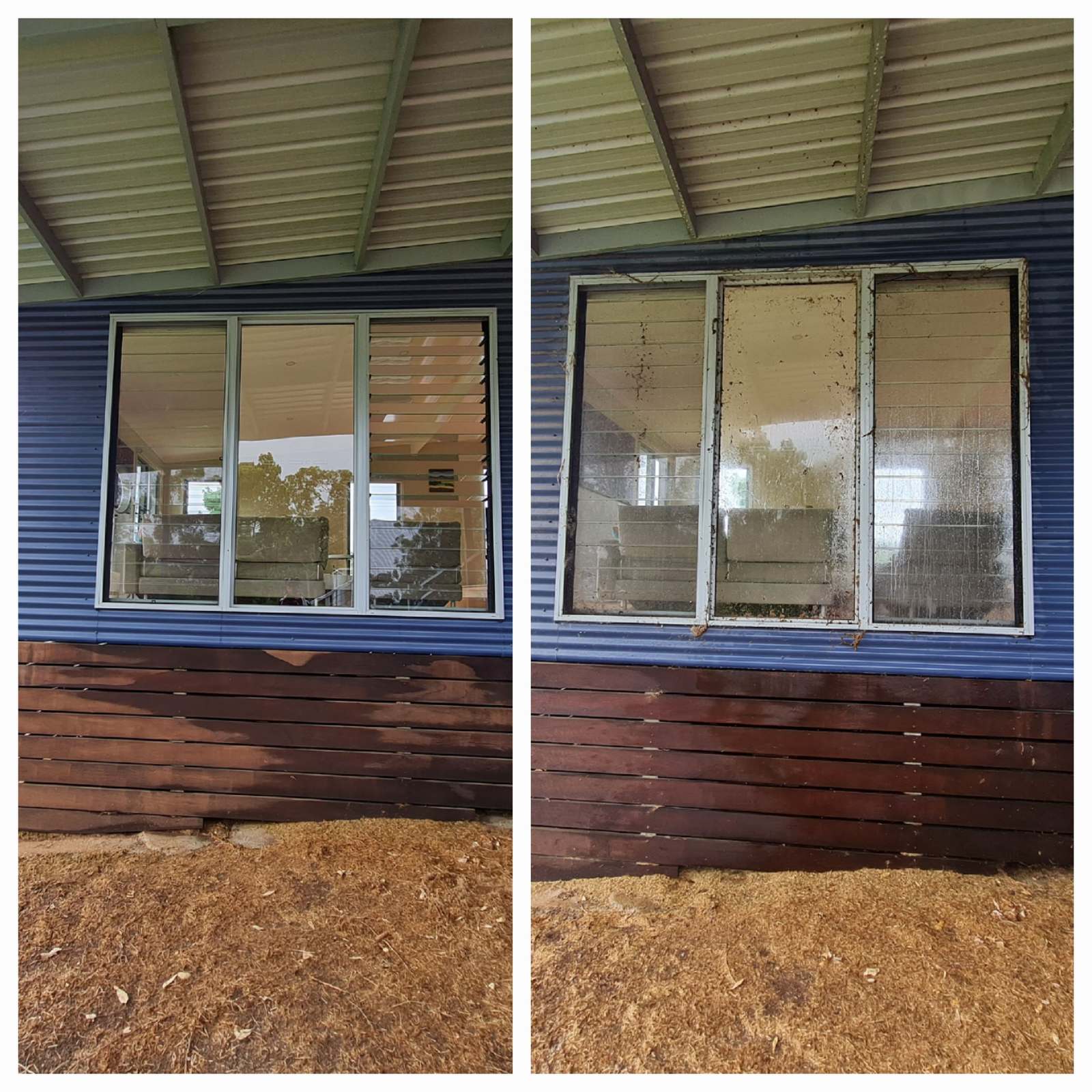 Window cleaning before and after — Hawkesbury